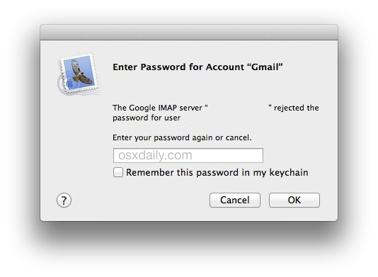 why is my mac asking for a login to my husbands gmail account